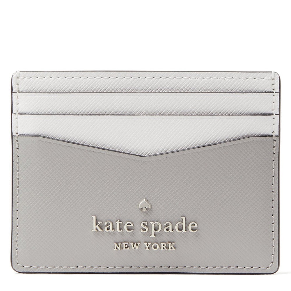 Kate Spade Staci Small Slim Card Holder in Nimbus Grey Multi.​